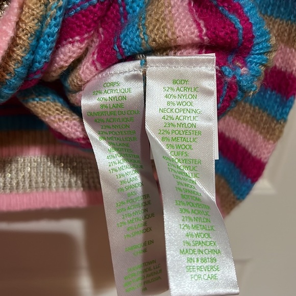 Lilly Pulitzer marceletta sweater striped pink wool xl new nwt - Picture 6 of 6
